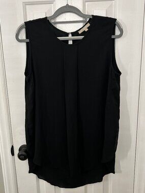 Joan Vass Size L Large Black Sleeveless Top